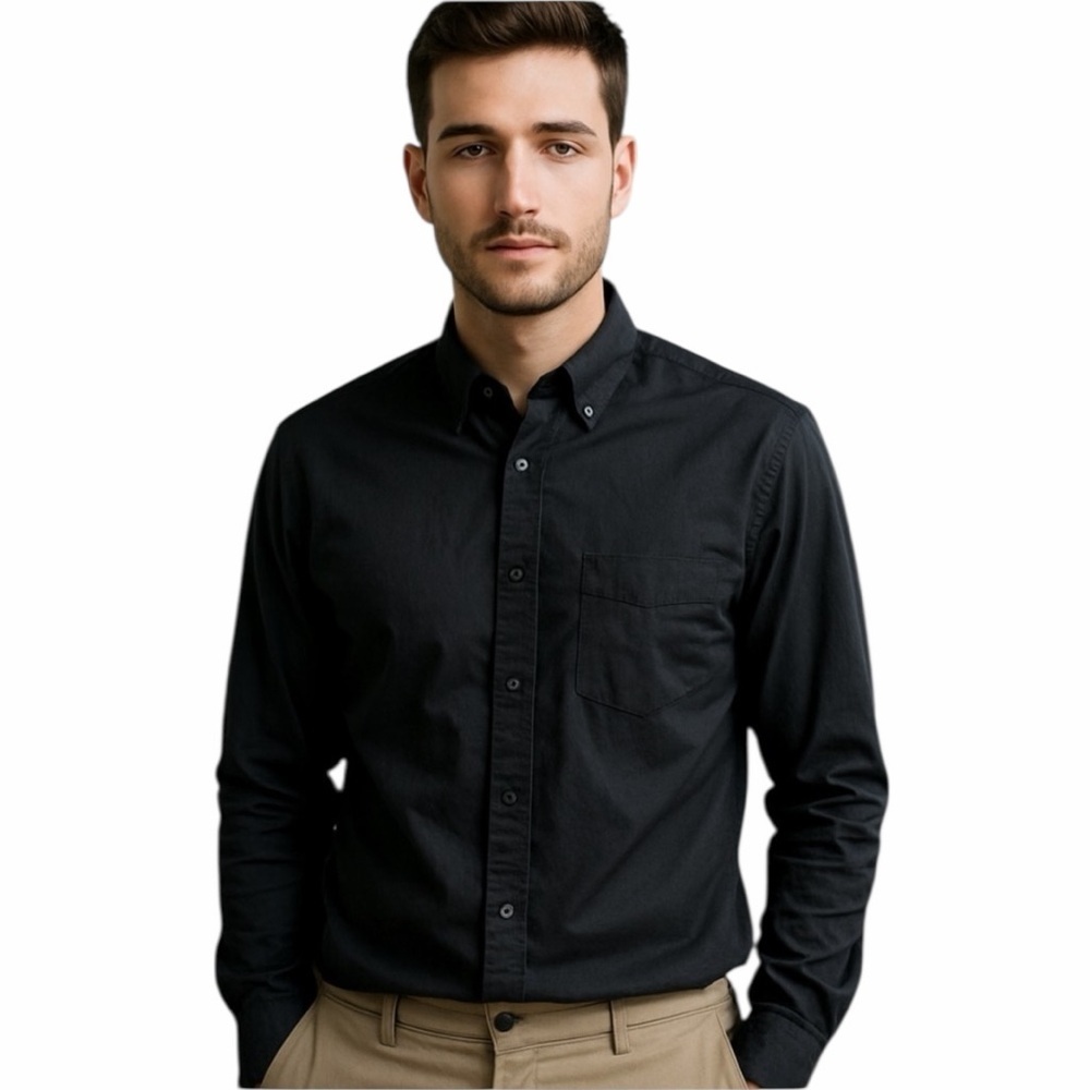 L.L.Bean Men’s Black Wrinkle Free Button Down Shirt XXL Tall Long Sleeve